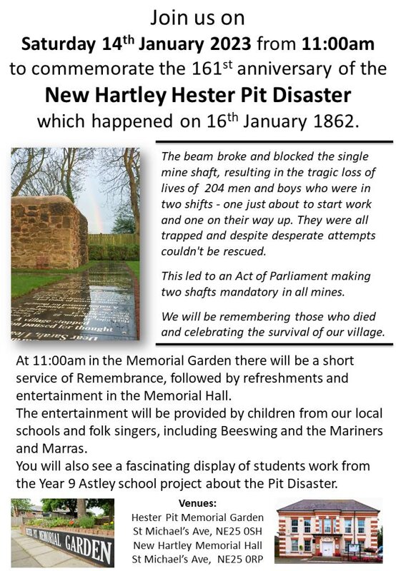 Image of Commemoration of the 161st anniversary of the New Hartley Hester Pit Disaster