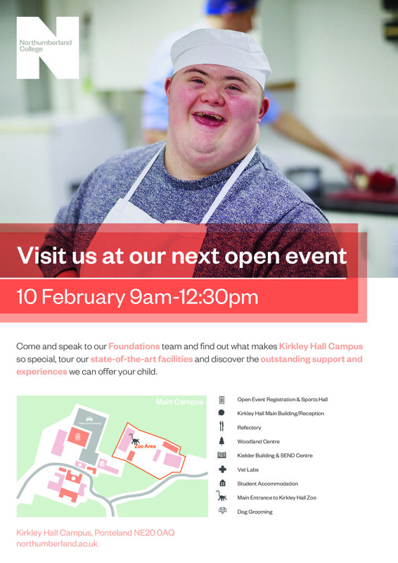 Image of Open Event at Kirkley Hall - 10th February 9am to 12.30pm