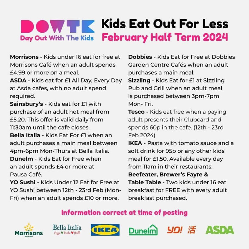 Image of Kids eat for less this half term